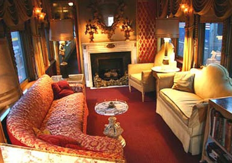 Virginia City's private train car features a Venetian marble fireplace and Murano chandeliers. It can be hitched to any Amtrak train for a luxurious ride that beats jockeying for a table in the dining car. Cost: Up to $5,000 a day.